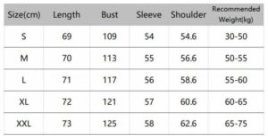 Sanrio Sweater size guide