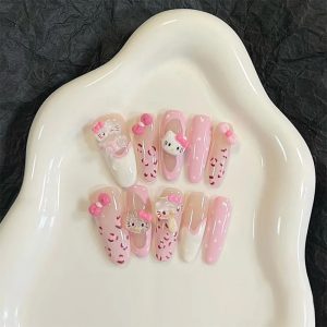 Hello Kitty Acrylic Nails