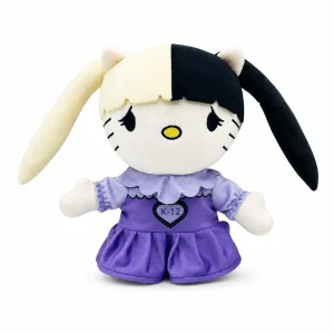 Hello Kitty plush x Melanie Martinez K-12 in a lilac dress with two-tone hair.