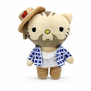 Hello Kitty plush x Bad Bunny Style B in a beige cowboy hat with a red heart.