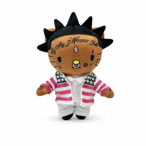 Hello Kitty plush x Lil Uzi Vert Style B 26 cm in a pink striped bomber.