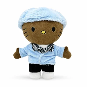 Hello Kitty plush x Tyler The Creator Style B in a pastel blue beret and jacket.