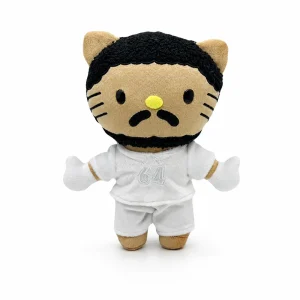 Hello Kitty plush x Drake Style B in a white sporty set with an embroidered 64.