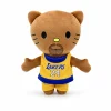 Hello Kitty plush x Kobe Bryant in a gold and purple Los Angeles Lakers jersey.