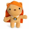 Hello Kitty plush x Ice Spice 24 cm with long orange hair and gold medallion.
