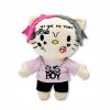 Hello Kitty plush x Lil Peep, pink and grey hair.
