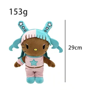 Hello Kitty plush x Megan Thee Stallion 29 cm with turquoise pigtails.