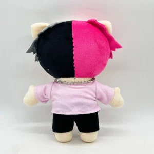 Hello Kitty plush x Lil Peep, pink and grey hair.