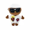 Hello Kitty plush x Soulja Boy in a white tracksuit with a backwards cap.