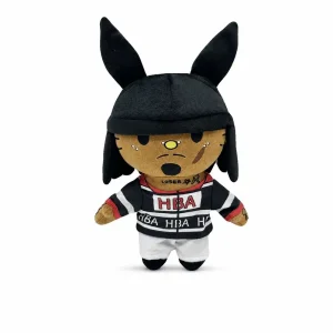 Hello Kitty plush x Playboi Carti 30 cm in a black and white striped tracksuit.